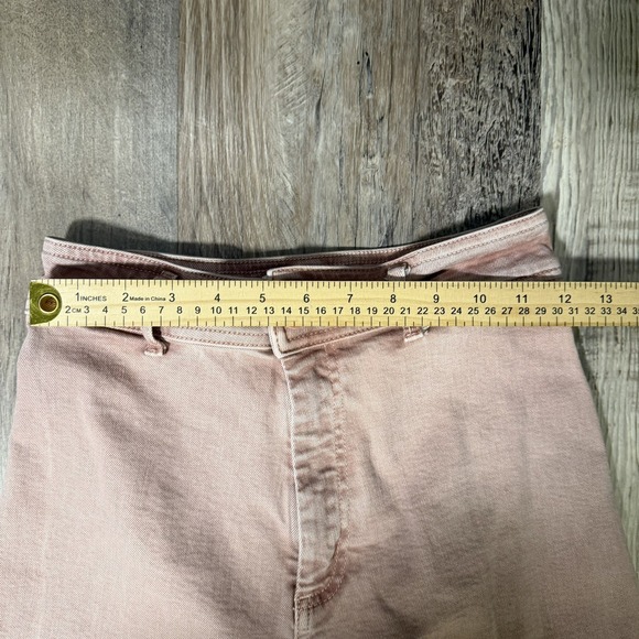 Zara The Marine Straight Leg Pink Minimalist Raw Hem High Waisted Pant Size 4 - Picture 6 of 6